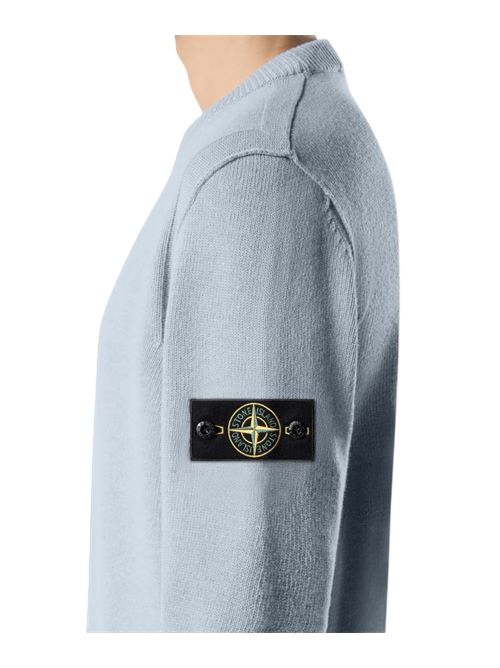 Maglione girocollo vestibilità regular con finiture a costine Stone Island | L2S15 5100072 S00A3V0049 ASH GREY